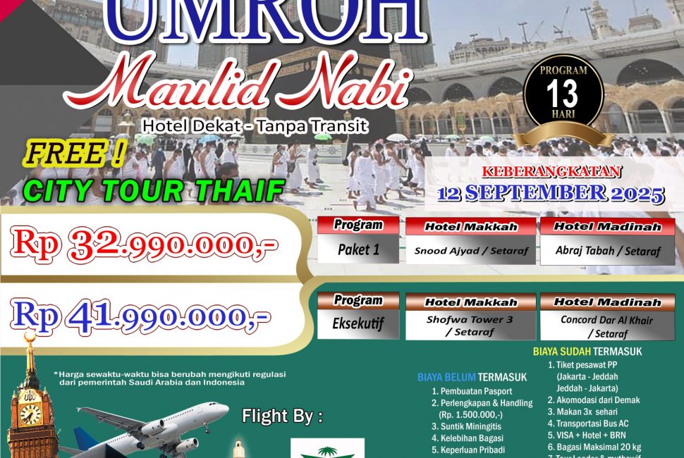 Umroh Maulid Nabi 2025 by Saudia Airlines