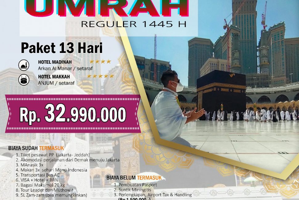Umrah 13 hari reguler 1455H